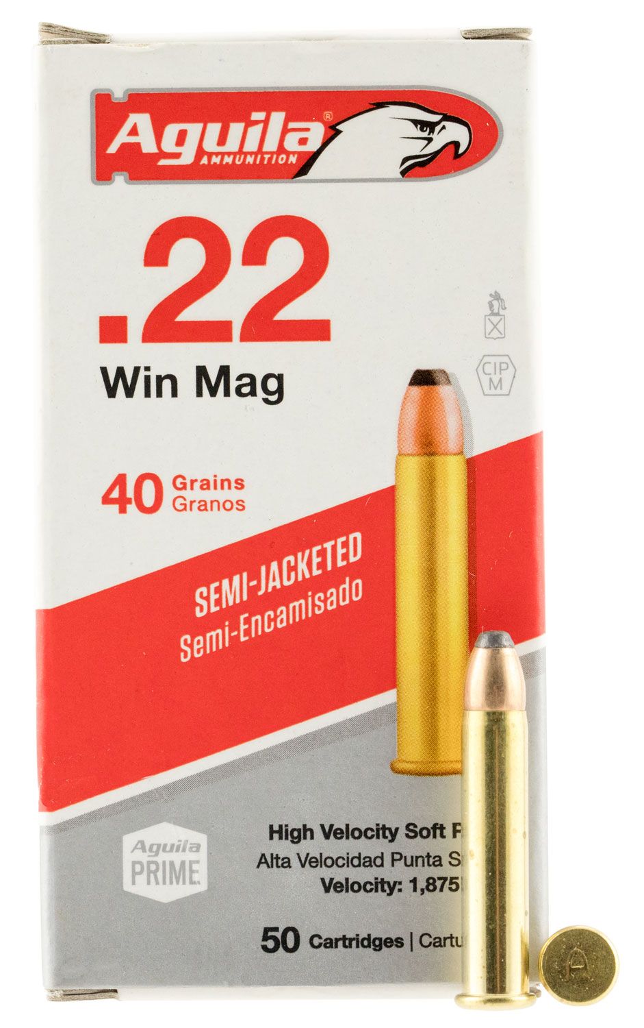 Aguila 1B222401 Silver Eagle High Velocity 22 Mag 40 gr Semi-Jacketed Soft Point 50 Bx/20 Cs