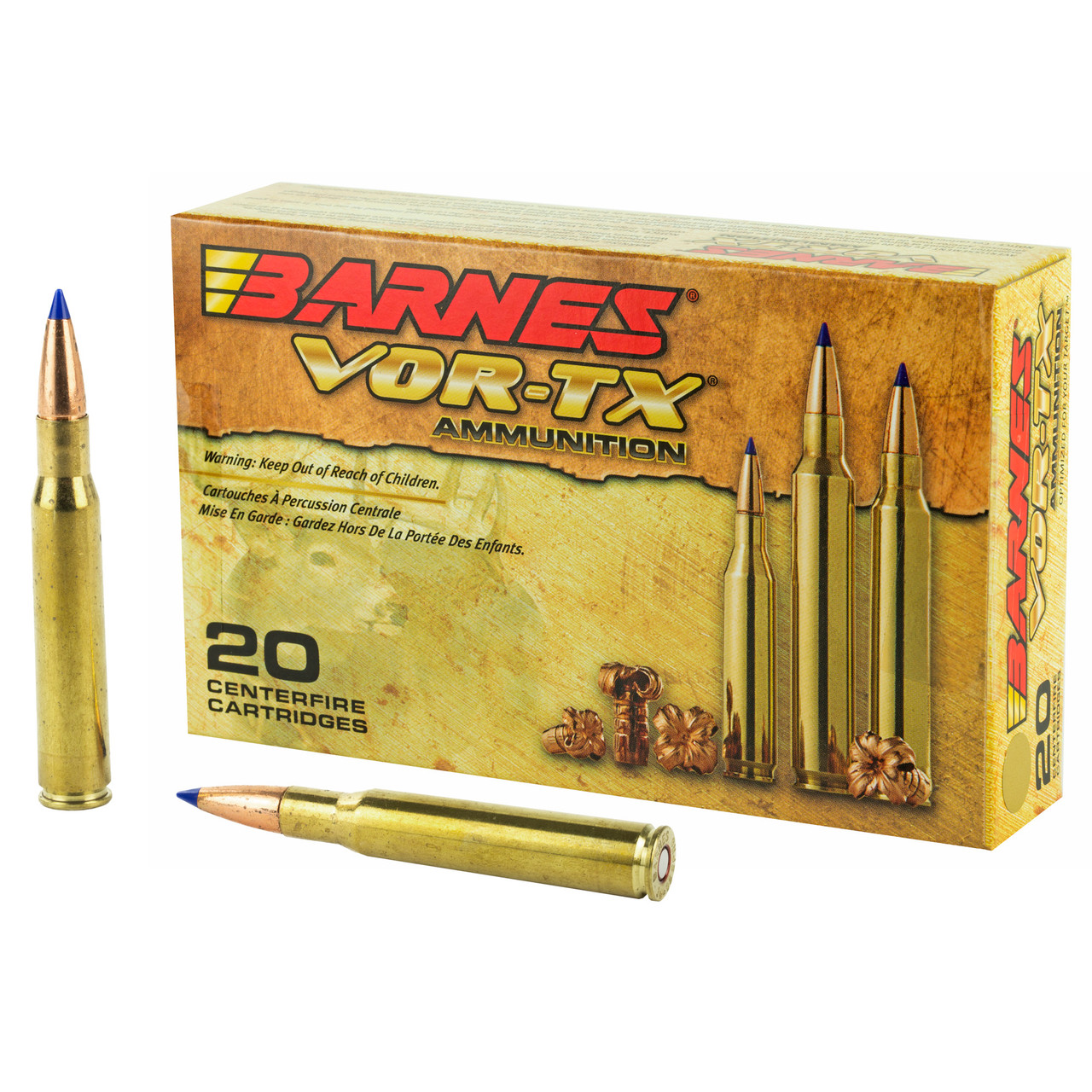 Barnes VOR-TX Ammunition 30-06 Springfield 180 Grain TTSX Polymer Tipped Spitzer Boat Tail Lead-Free Box of 20