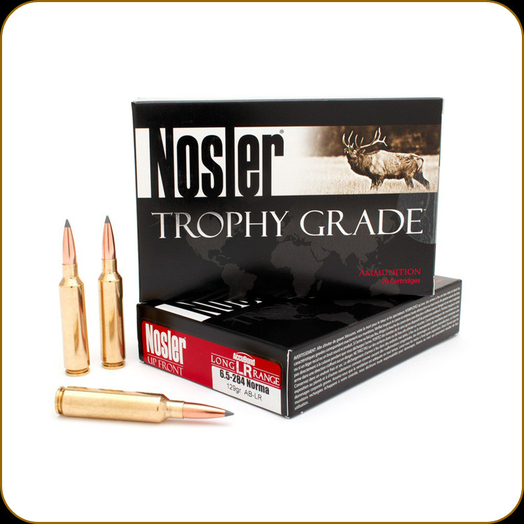 Nosler Trophy Grade Ammunition 6.5mm-284 Norma 129 Grain AccuBond Long Range Box of 20