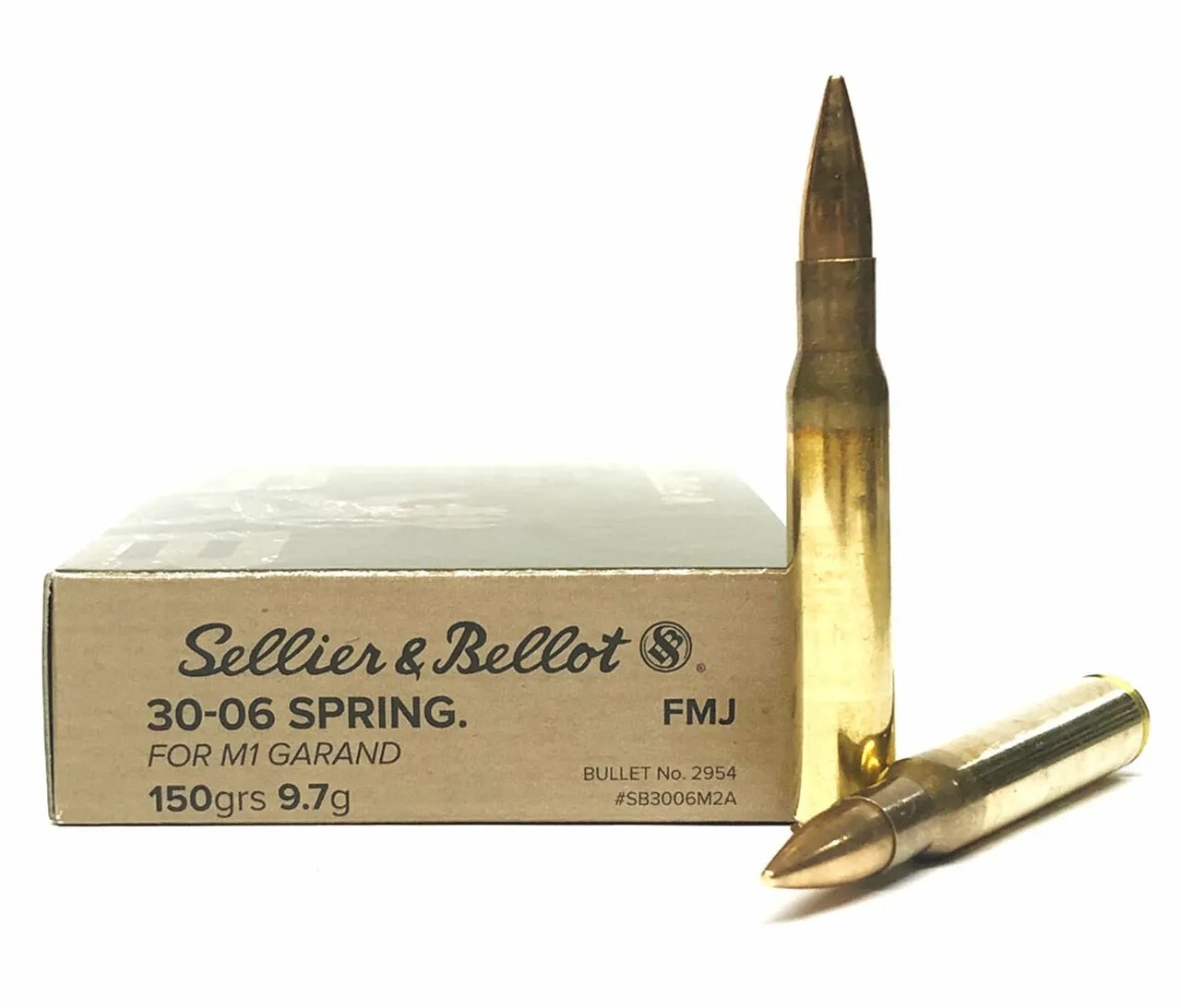 Sellier & Bellot Ammunition 30-06 Springfield (M1 Garand) 150 Grain Full Metal Jacket