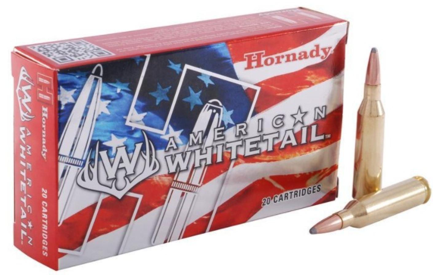 Hornady American Whitetail Ammunition 243 Winchester 100 Grain Interlock Spire Point Boat Tail Box of 20