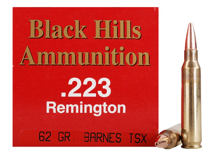 Black Hills Ammunition 223 Remington 62 Grain Barnes TSX Hollow Point Boat Tail Lead-Free Box of 50