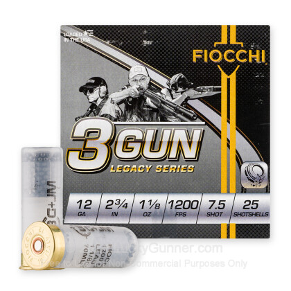 Fiocchi 3-Gun Ammunition 12 Gauge 2-3/4" #7-1/2 Shot