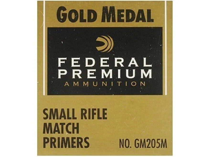 Federal Premium Gold Medal Small Rifle Match Primers #205M Box of 1000 (10 Trays of 100)