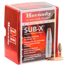 Hornady SUB-X Bullets 30 Caliber (308 Diameter) 190 Grain FTX Box of 100