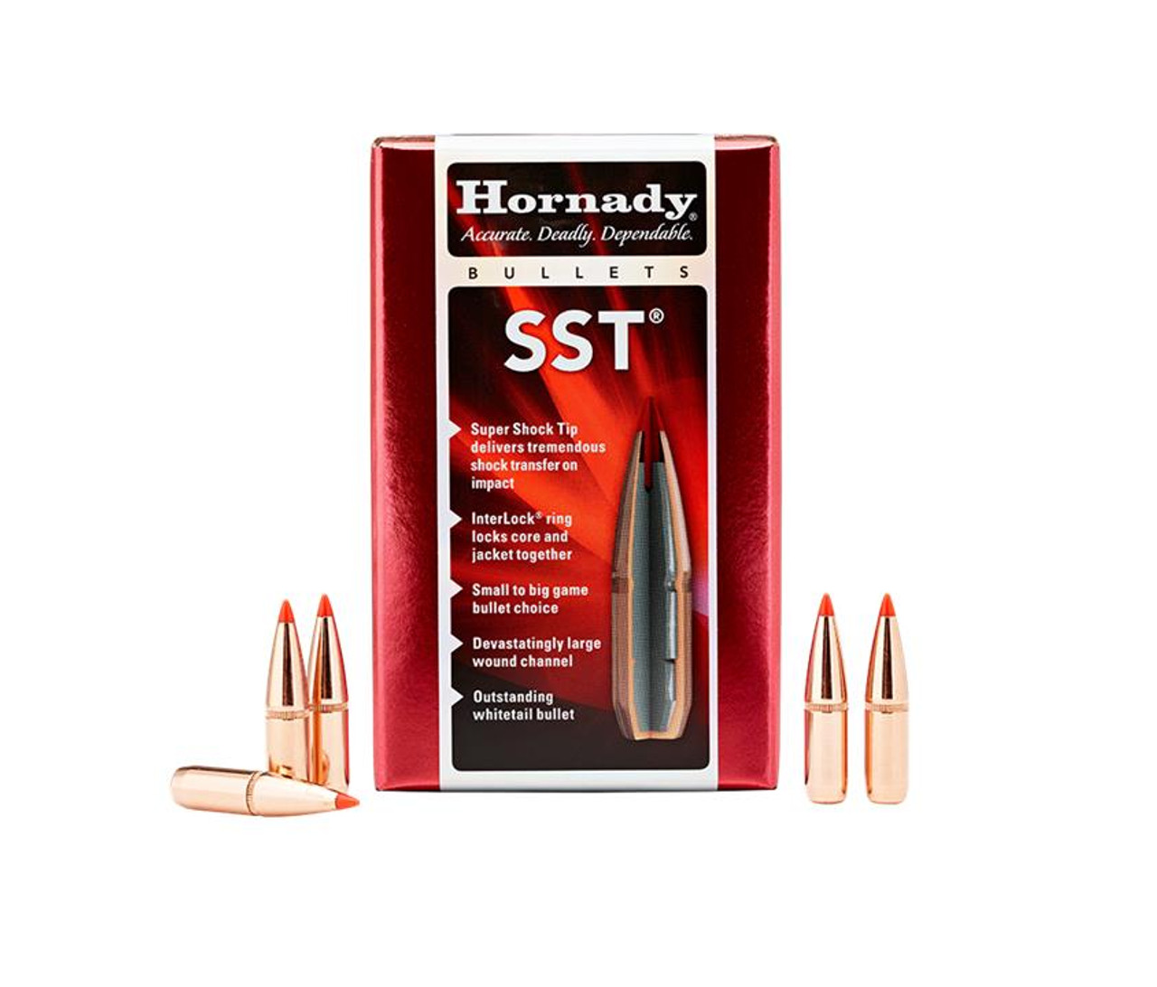 Hornady SST Bullets 264 Caliber, 6.5mm (264 Diameter) 140 Grain InterLock Polymer Tip Spitzer Boat Tail Box of 100