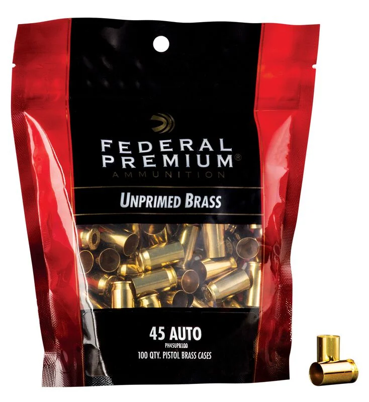 Gold Medal Handgun Brass 45 Auto - Unprimed Bagged Brass