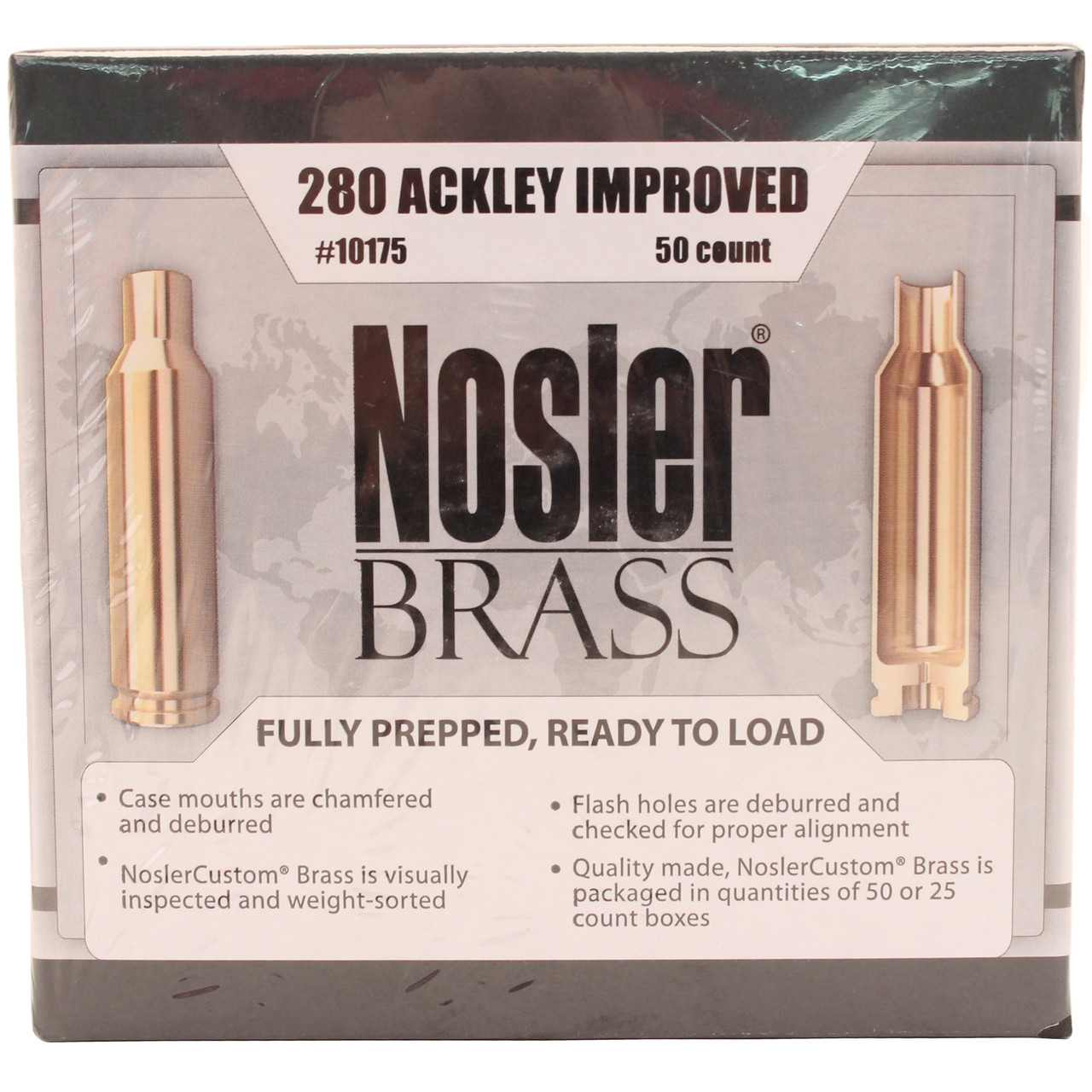 Nosler Custom Brass 280 Ackley Improved 40-Degree Shoulder Box of 50